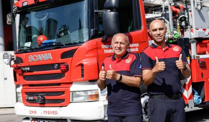 İzmir’de itfaiyeci baba ve oğlunun gurur hikâyesi