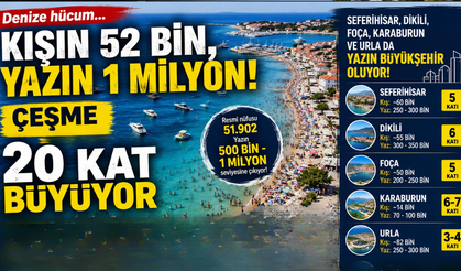 Kışın 52 bin, yazın 1 milyon! Çeşme nüfusunu 20'ye katlıyor