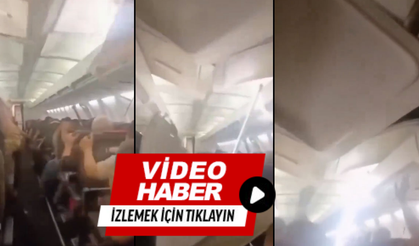Uçakta can pazarı: Tavan çöktü