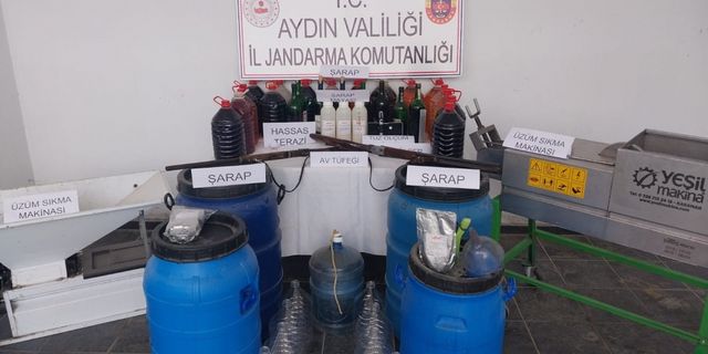 Aydın'da 380 litre kaçak içki ele geçirildi