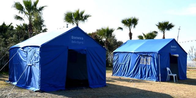 Bornova'nın çadırları deprem bölgesinde