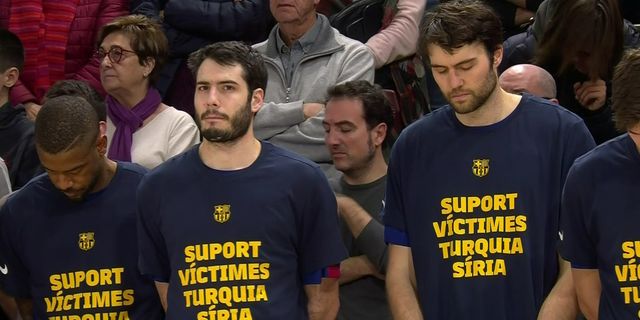 İspanya  Basketbol Ligi'nde  depremzedeler için saygı duruşu