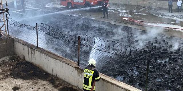 Narenciye paketleme tesisinde yangın
