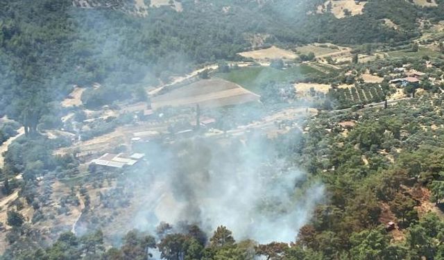 İzmir Kiraz'da orman yangını, 1 saatte kontrol altına alındı