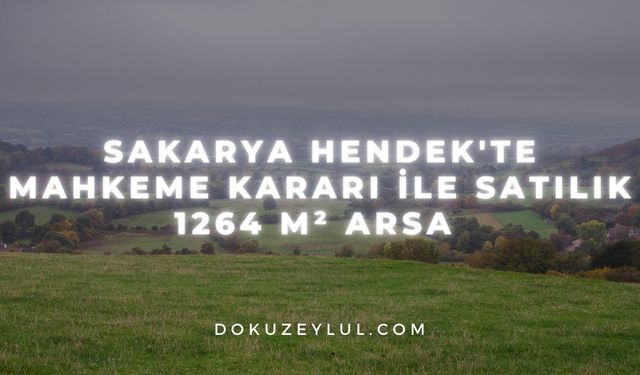 Sakarya Hendek'te mahkeme kararı ile satılık 1264 m² arsa
