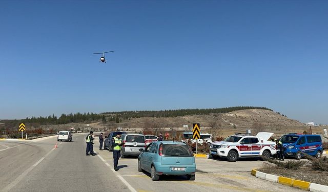 Cayrokopter destekli trafik denetimi yapıldı