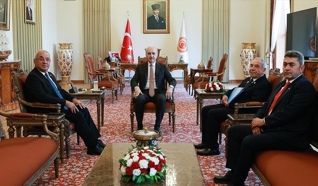 TBMM Başkanı Kurtulmuş, DSP Genel Başkanı Aksakal'ı kabul etti