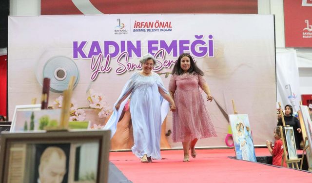 Bayraklı'da kadınların yıl sonu sergisinde Filistin vurgusu