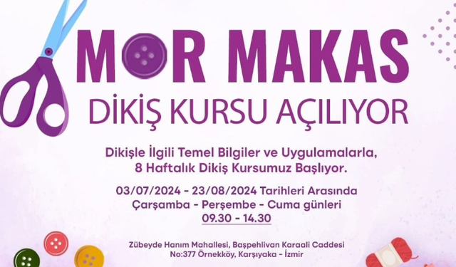 Kadınlar Mor Makas ile dikiş öğrenecek