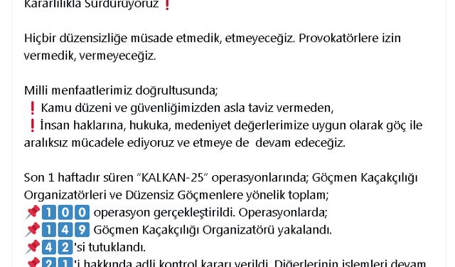 1 haftada 149 göçmen kaçakçısı ve 2 bin 563 düzensiz göçmen yakalandı