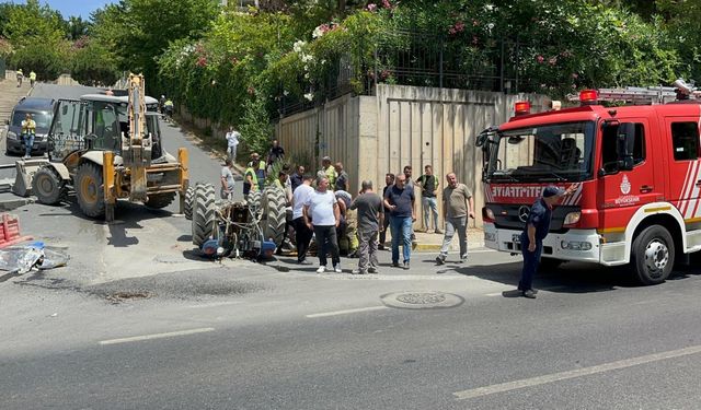 İstanbul - Ataşehir’de traktör devrildi: 1 yaralı