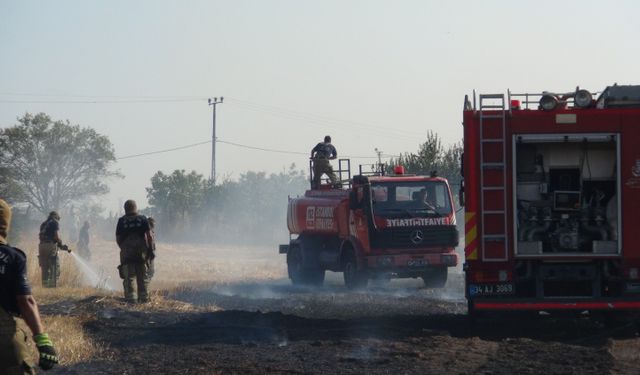 Silivri'de anız yangını