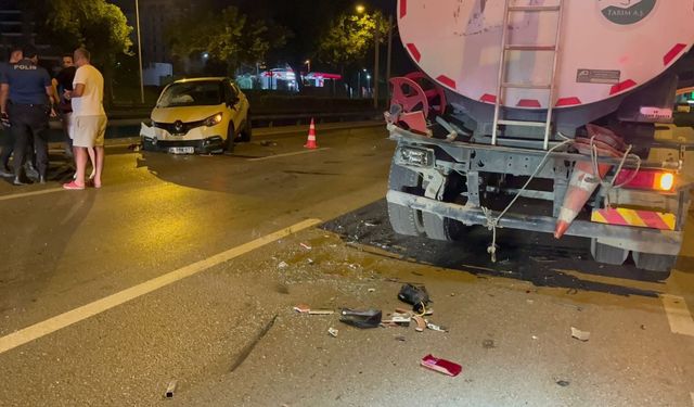 Sulama tankerine çarpan otomobilin sürücüsü: Ben alkollüyüm, alkolmetreye arkadaşım üflesin