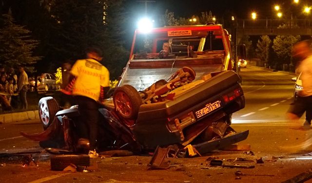 Takla atan otomobilin sürücüsü yaralandı