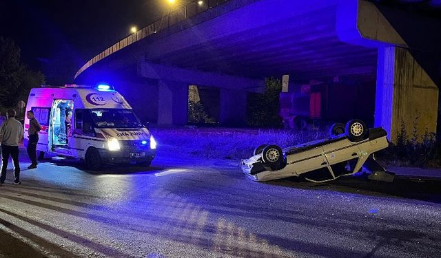 Düzce'de alkollü sürücü kaza yaptı