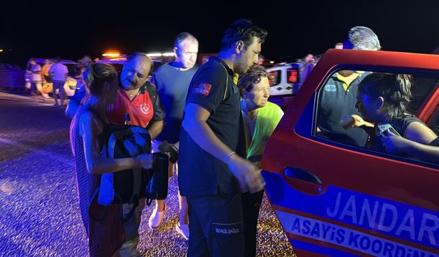 Karaburun'da yangın... Evlere ulaşmadan söndürüldü!