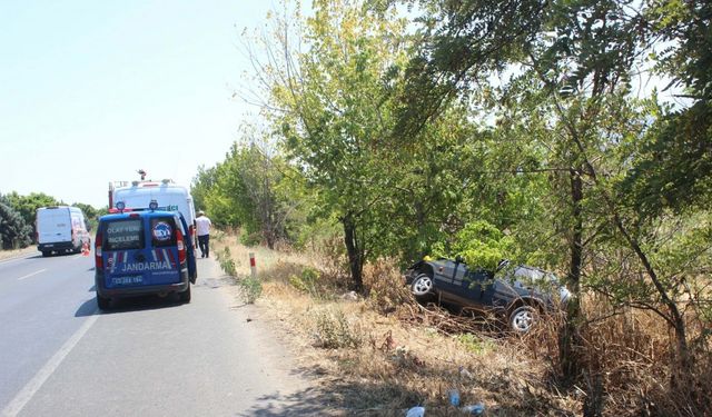 Ağaca çarpan otomobilin sürücüsü ve eşi öldü