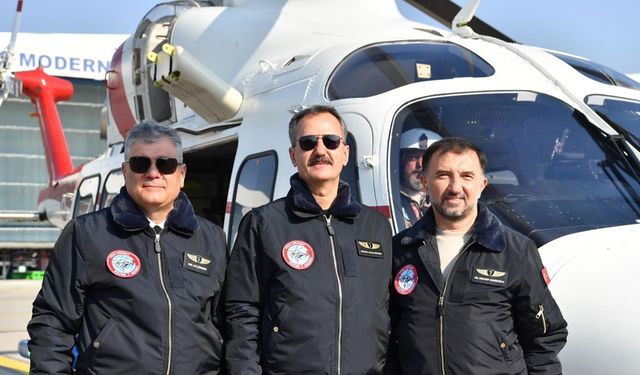 Orgeneral Çardakcı ve Haluk Görgün, Gökbey helikopteriyle uçtu