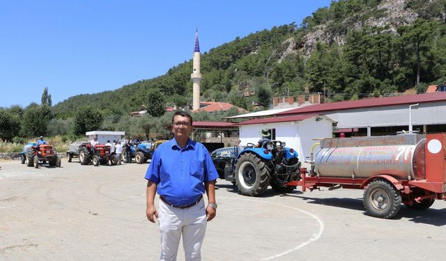 Sulama tankerleriyle yangın nöbeti tutuyorlar