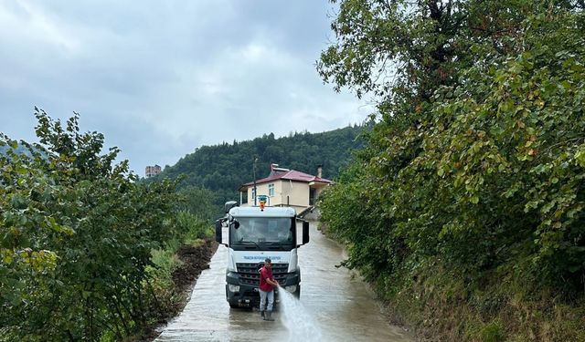 Trabzon’da sel ve taşkın temizliği