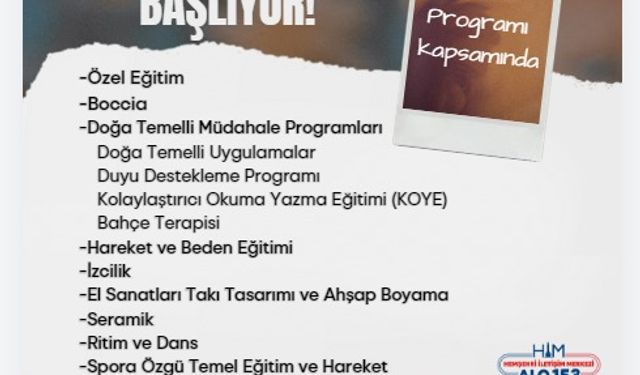 Engelli yurttaşlar için kurs dönemi başlıyor