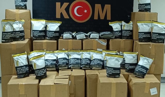 405 kilogram kaçak tütün ele geçirildi