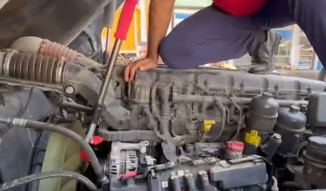 Tankerin motoruna sıkışan kedi kurtarıldı