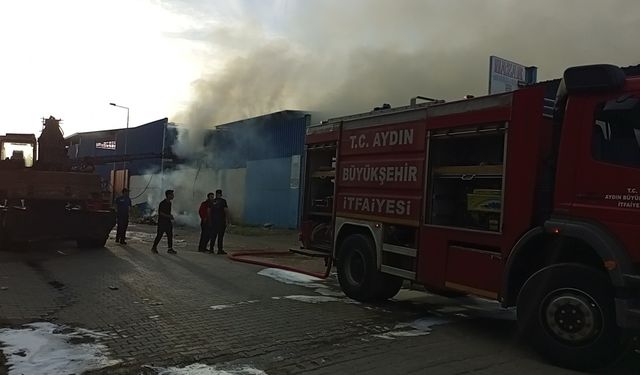 Aydın'da geri dönüşüm tesisinde korkutan yangın