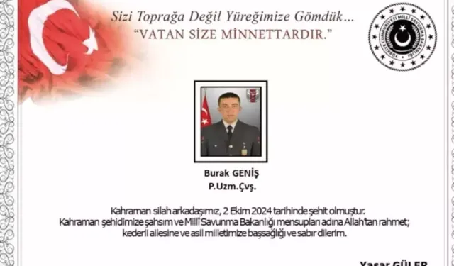 Burak Geniş kimdir? Şehit Piyade Uzman Çavuş Burak Geniş kaç yaşındaydı, nereli?