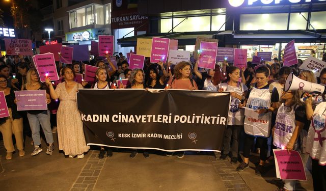 İzmir’de kadınlar şiddete karşı sokağa çıktı!