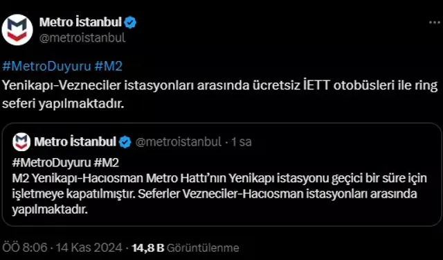 Son Dakika! Yenikapı Metro İstasyonu Kapatıldı mı?