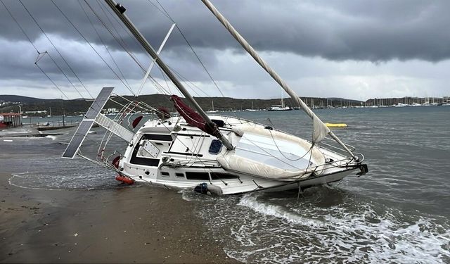 Bodrum'da fırtına! Datça ve İstanköy'e ulaşım yok