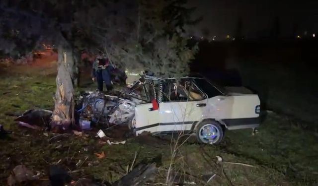 Balıkesir'de otomobil yol kenarındaki ağaca çarptı: 1 ölü