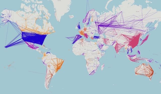 Tüm Ülkelerin İç Uçuşlarının Haritalandırılması: Küresel Havacılığın Görsel Analizi