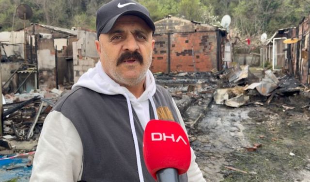 18 evin yandığı mahalle dronla görüntülendi