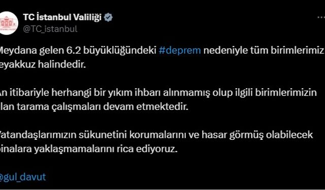 İstanbul Valiliği'nden açıklama