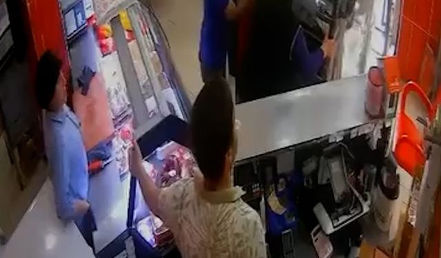 Elektrikli bisikletiyle kasap dükkanına daldı!
