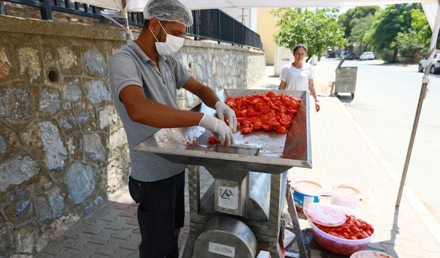 İzmir Efes Selçuk'ta geleneksel salça telaşı, teknolojiyle buluşarak şenliğe dönüştü