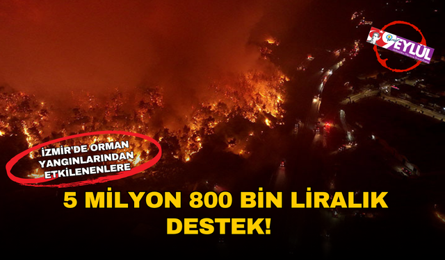 İzmir'de orman yangınlarından etkilenenlere 5 milyon 800 bin liralık destek!