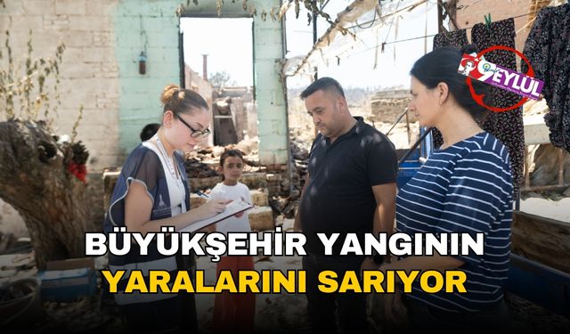 İzmir Büyükşehir Belediyesi saha ekipleri yangının yaralarını sarıyor