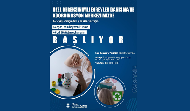 Buca'da özel gereksinimli çocuklara renkli atölyeler