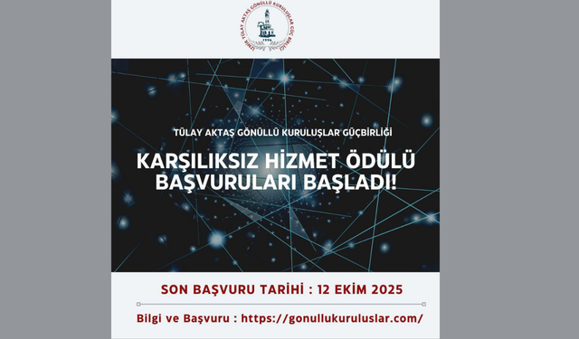 2025 Karşılıksız Hizmet Ödülleri Başvuruları Başladı!