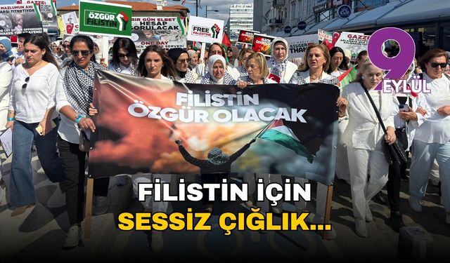 Fİlistin için İzmir'de sessiz çığlık...