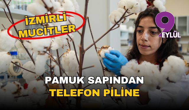 İzmir'de mucitler, pamuk tarlasındaki atıkları, yapay deriden akıllı telefon piline dönüştürüyor