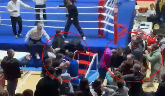 Boks maçı meydan kavgasına dönüştü
