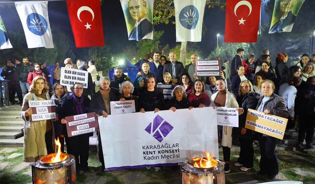 Kadına yönelik şiddete karşı Karabağlar’da tek yürek buluşması