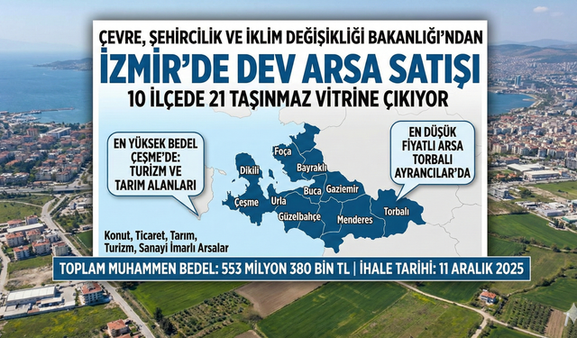 Bakanlıktan İzmir'de dev arsa satışı