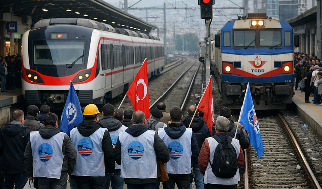 İzmir’de raylar duruyor: İZBAN ve TCDD çalışanları greve gidiyor
