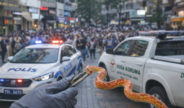 Karşıyaka caddelerinde akılalmaz görüntü: Yasaklı yılanla gezintiye çıktı, bedelini ağır ödedi