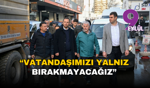 Eşki ve Güç’ten Bornova’da sel mesaisi: “Vatandaşımızı yalnız bırakmayacağız”